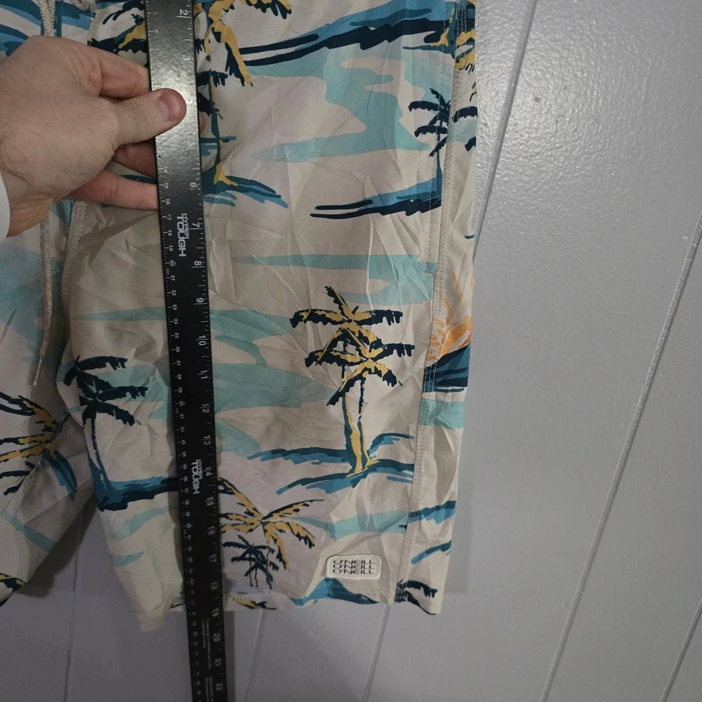 O'Neill Cruzers Board Shorts Mens 34 Blue‎ Tropical Palm Tree Print Swim Trunks